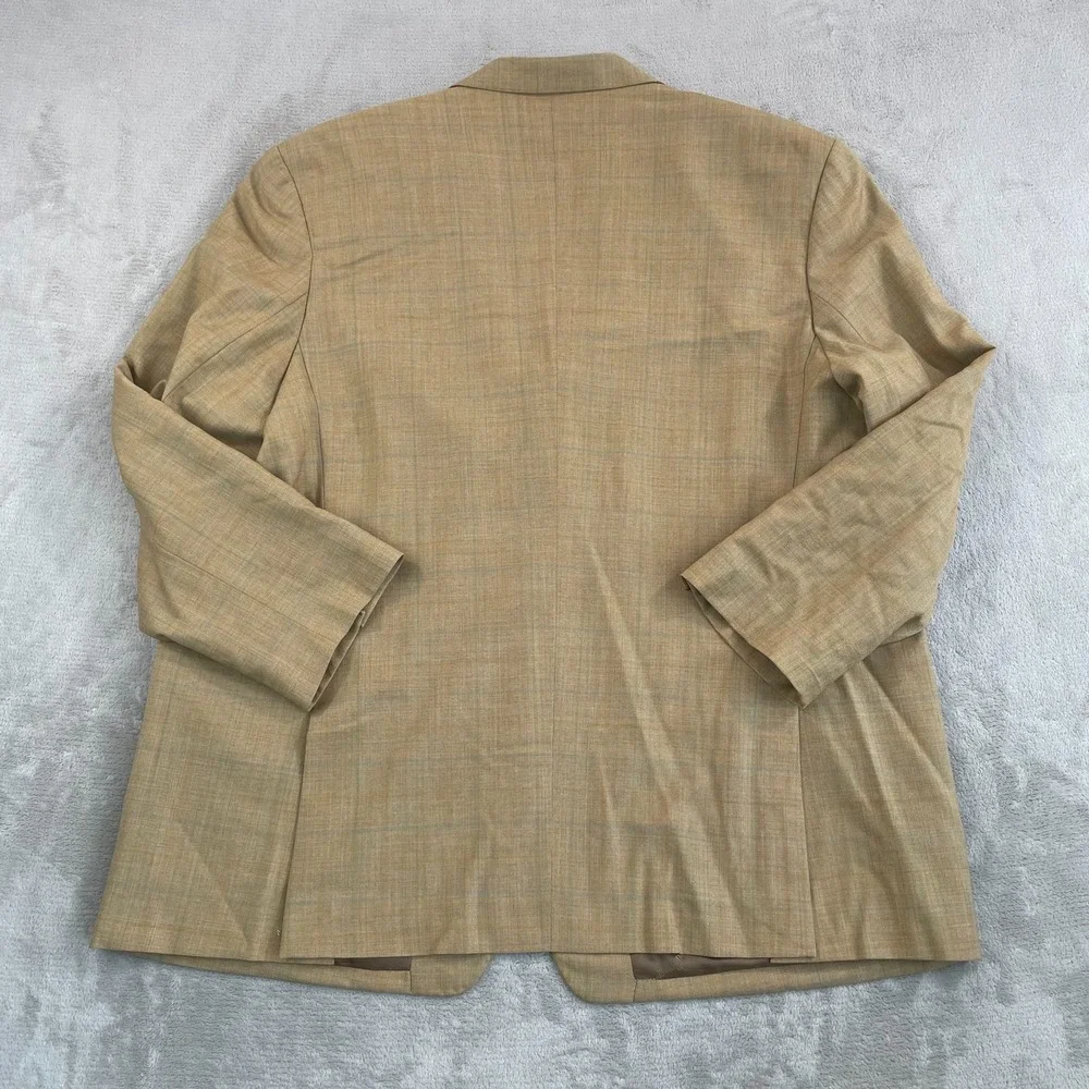Ermenegildo Zegna Heritage Sport Coat Jacket Blazer Men 46R Tan WindowPane Plaid